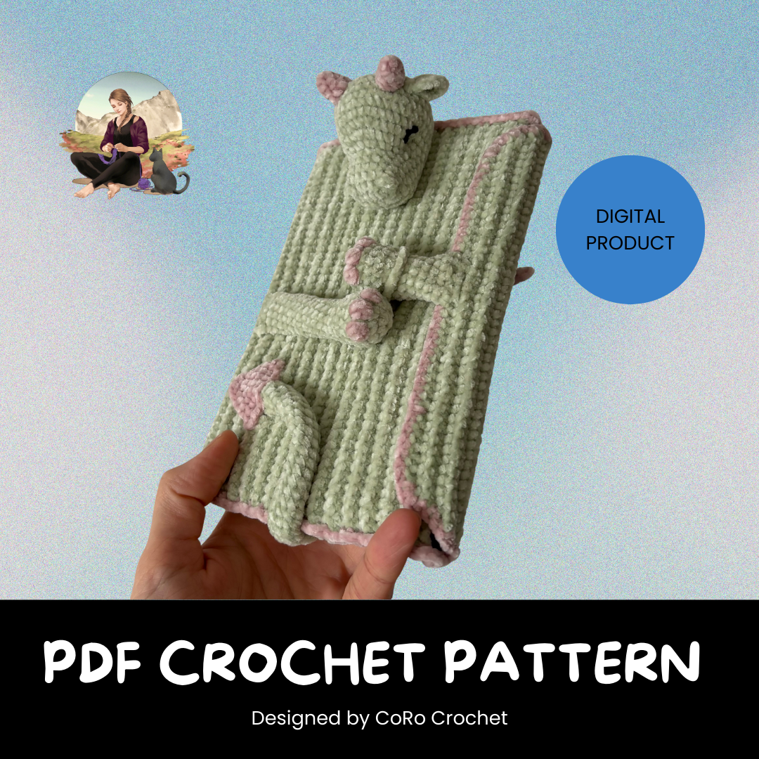 Book protector: the Dragon - PDF Crochet Pattern - Patron au crochet - English (US terms) - Français