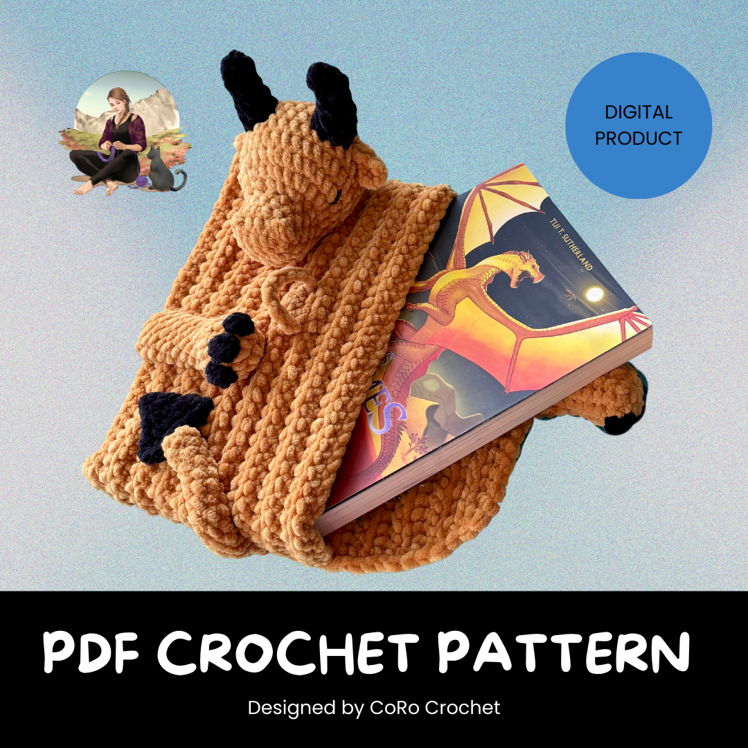 Book protector: the Dragon - PDF Crochet Pattern - Patron au crochet - English (US terms) - Français