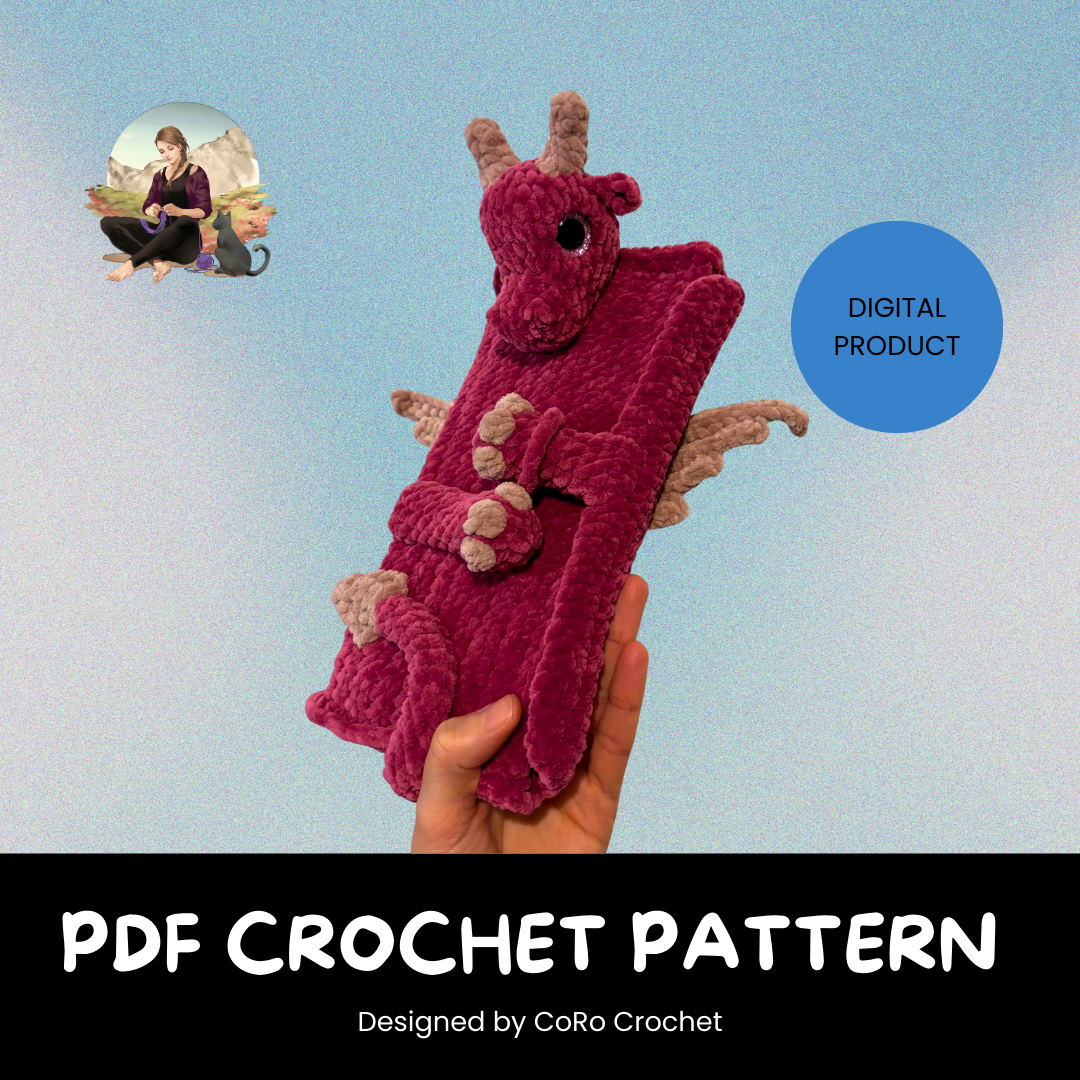 Book protector: the Dragon - PDF Crochet Pattern - Patron au crochet - English (US terms) - Français